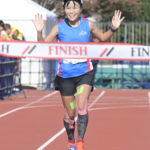 〈女子〉総合２位の仲田光穂（千葉陸協）＝日立市民運動公園陸上競技場